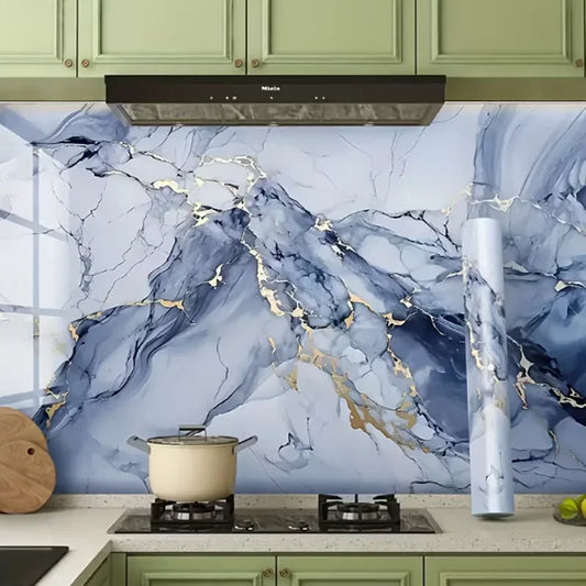 40cm wide marble pattern wall sticker, waterproof stain-resistant oil-resistant PVC self-adhesive wallpaper kitchen wall sticker