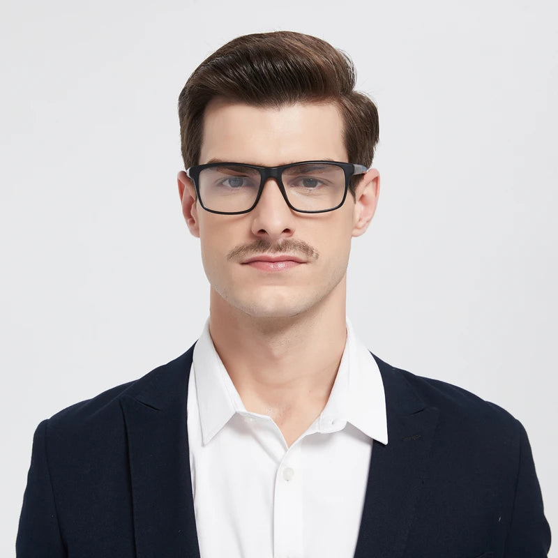 3-Pack Men's Blue Light Blocking Reading Glasses, Classic Square Frame Anti-Fatigue Computer Reader Eyeglasses