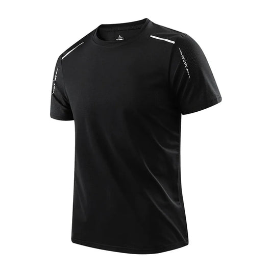 Men's Running Quick Drying T-shirts Breathable Hiking Fishing Tees Soft Elasticity Outdoor Sports Short Shirt Summer