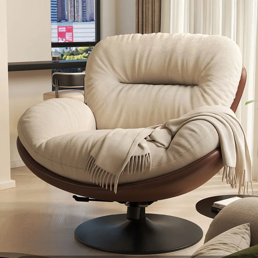 Luxury Living Room Lounge Chair Soft Reclining Home Relaxing Chair Adjustable Height Modern Bedroom Swivel Sofa Chairs Furniture