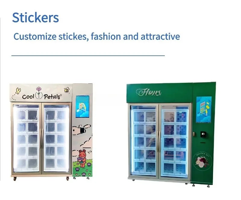 Customized Low-Energy Flower Vending Machine: Refrigerated, Wifi-Connected & Transparent Quality