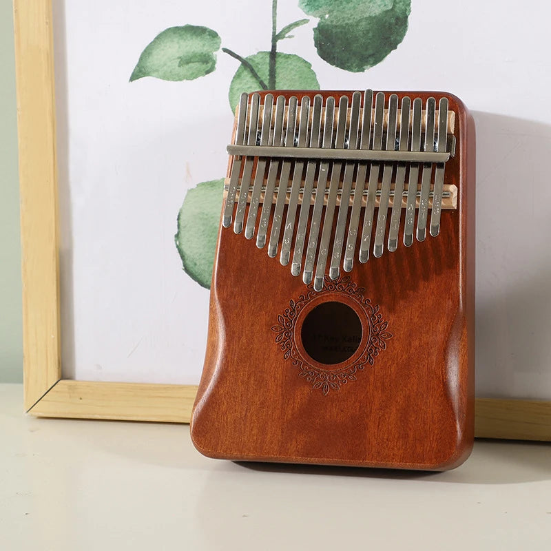 Kalimba Musikinstrument Daumenklavier 17 Tasten Mahagoni Holz Fingerklavier Kombinationsgeschenke für Kinder Tragbares Mbira Fingerklavier