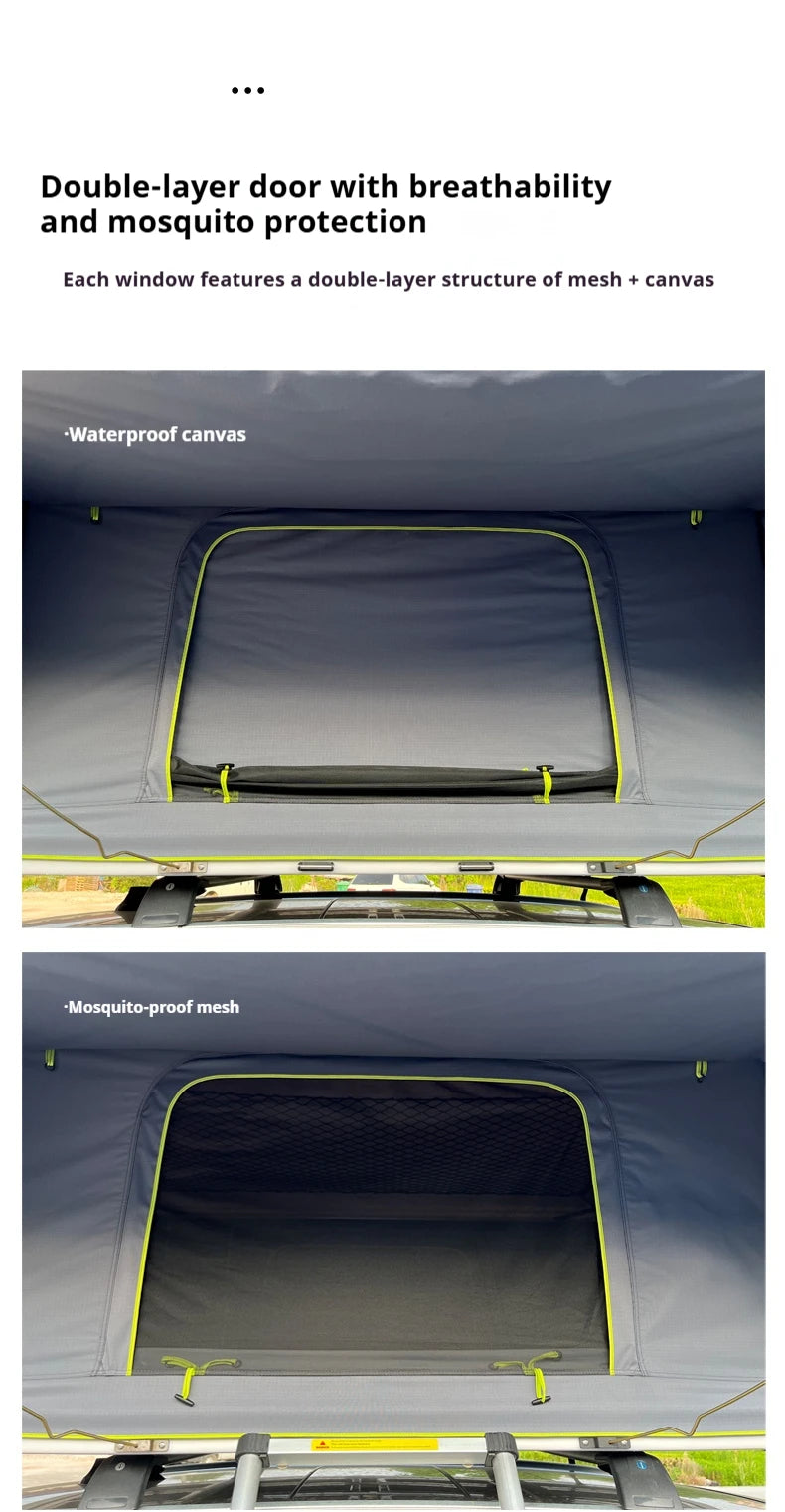 Durable Automatic Foldable Hard Top Roof Tent - For Sedan, SUV, Off-Road, Pickup & Outdoor Camping Self-Driving