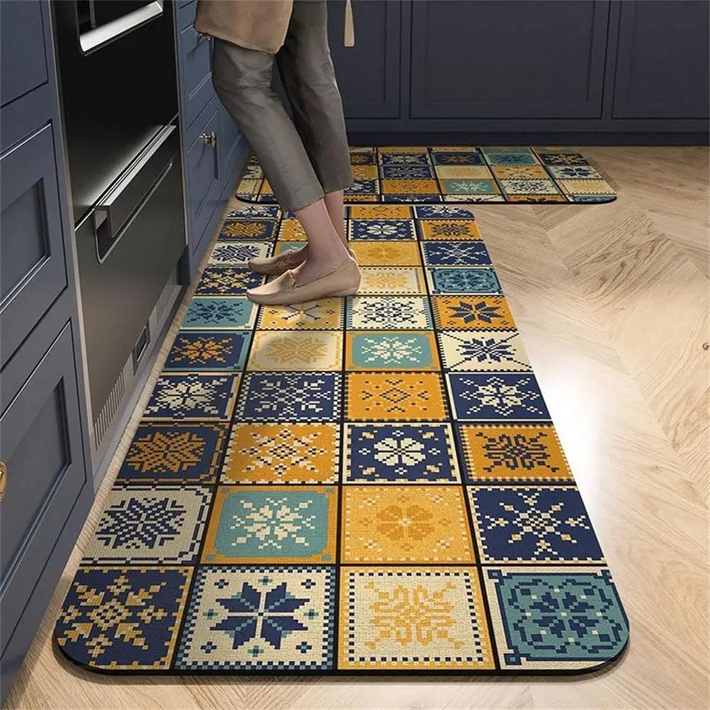 1 TAPIS de sol de cuisine imperméable, antidérapant, anti-saleté Tapis de pied Tapis de sol domestique Tapis long en velours cristal Tapis de porte 바닥 깔개