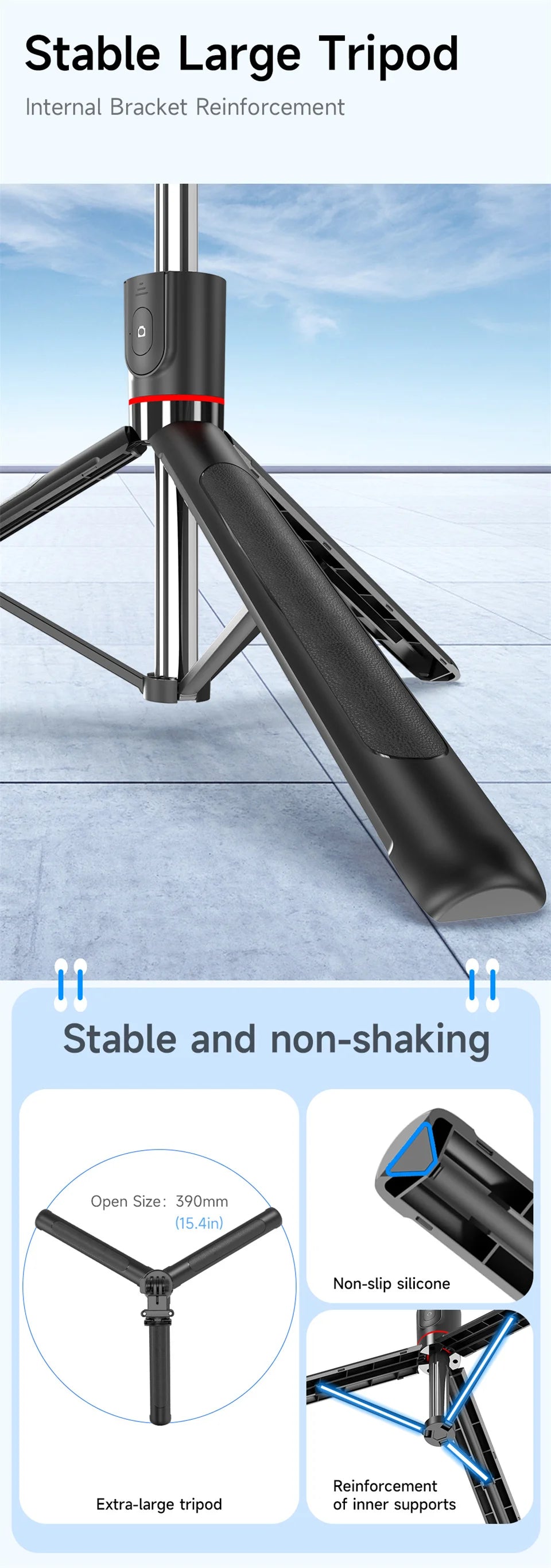 Gimbal Stabilisateur Perche à Selfie Trépied Gimbal Rotation 360 Mode de Prise de Vue Suivi avec Lumière Pour iPhone Xiaomi Téléphone Android