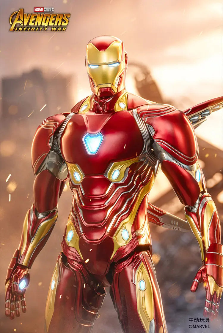 ZDTDS Original 1/5 36CM Iron Man MK50 MK3 LED-Beleuchtung 10-jähriges Jubiläum Tony Stark Modell Actionfigur Geschenk