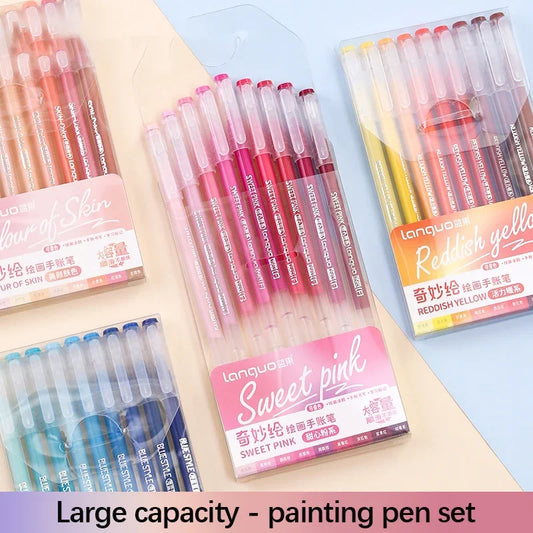 Kawaii Morandi Grau Gel Stift Set Mehrfarbiger Tagebuch Stift Notizbuch Stift Marker Liner Kugelschreiber zum Schreiben Student Bürobedarf