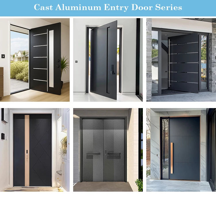 Moderne Aluminium-Haustür mit Milchglas, hochsichere Außentür, maßgefertigtes Design für Wohnvilla