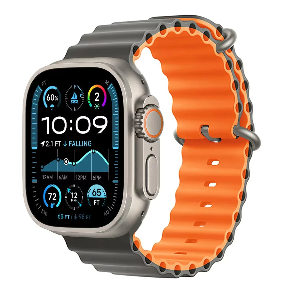 Offizielles Ocean Armband für Apple Watch Ultra 3 2 49mm 46mm 44mm 40mm 42 41 45 Sportarmband iWatch Series 11 10 9 7 8 6 SE3