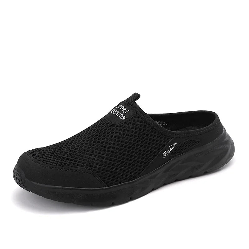 MAEDEF Summer Outdoor High Quality Anti-slip Men Leisure Shoes New 2024 Mesh Breathable Soft Comfortable  Flat-bottomed Slippers