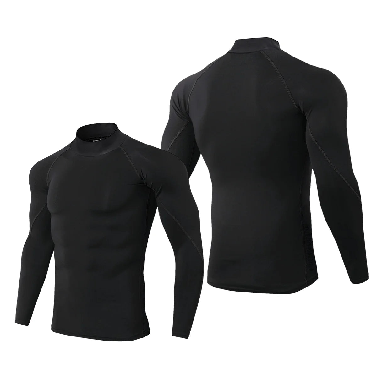 Sport T-Shirt Herren Kompressions Laufshirt Elastisches Langarm Fitness Sport-Top Gym Workout Unterhemd Sportbekleidung