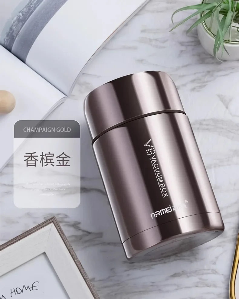 Thermos alimentaire 600/800/1000 ml, pot alimentaire isotherme sous vide en acier inoxydable 316 avec cuillère, boîte à lunch pour enfant avec sac de transport isotherme
