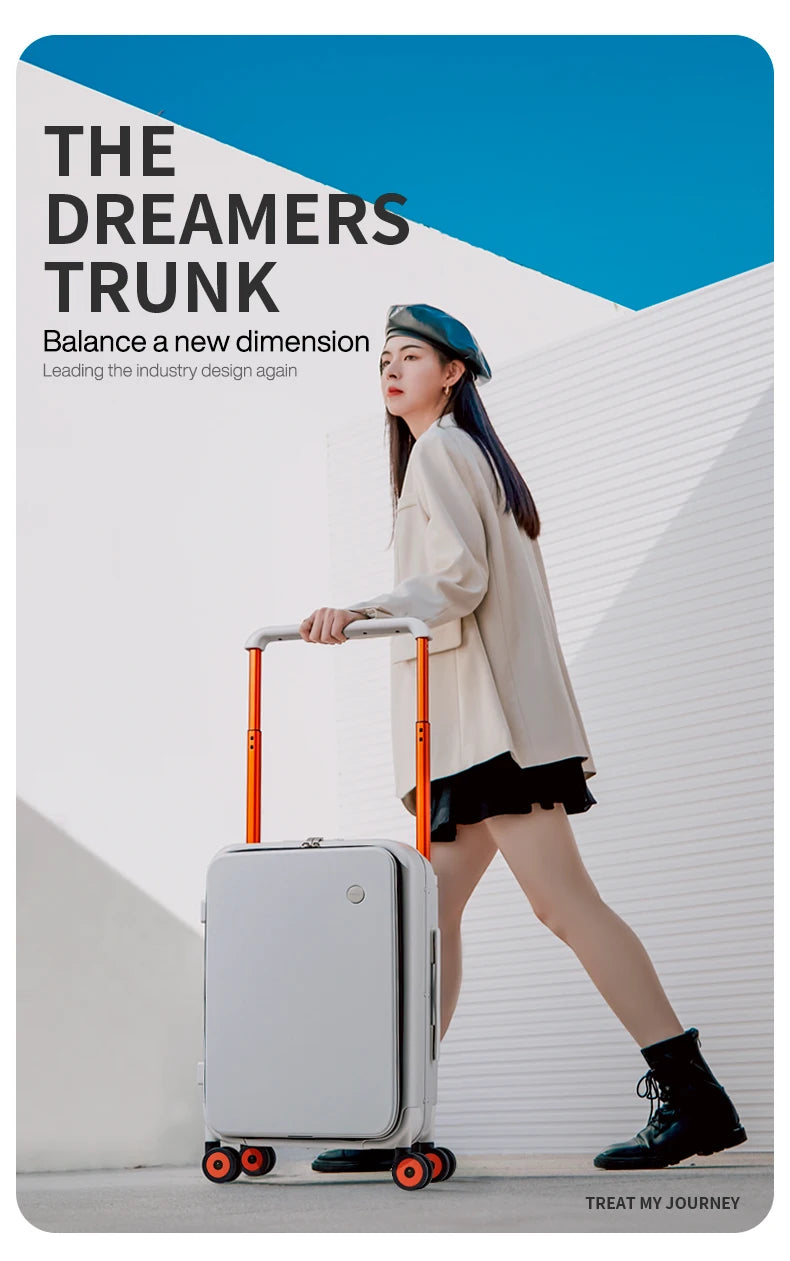 Mixi New Design Wide Handle Koffer Herren Handgepäck Damen Reise Trolley 20 Zoll Kabine PC Aluminiumrahmen M9275