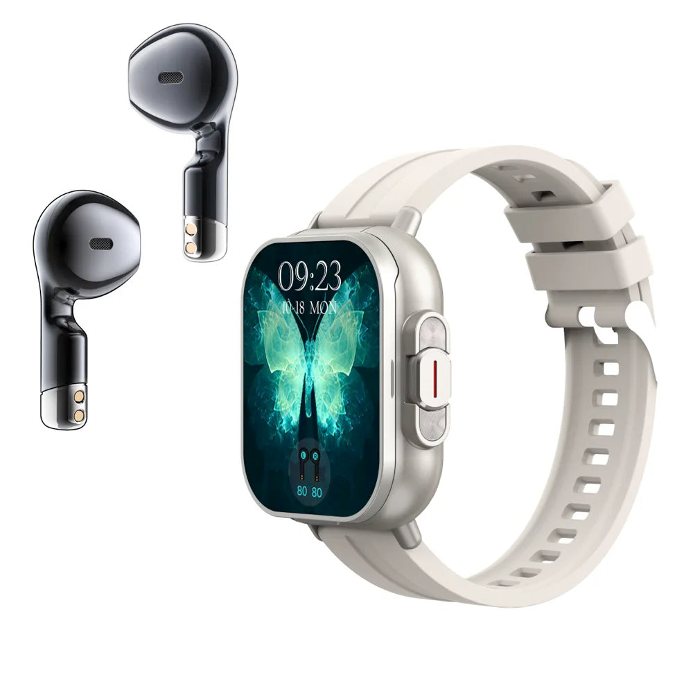 TWS Earphone Smartwatch 2.01" Headset 2-in-1 Smartwatch BT-Anruf Bluetooth Kopfhörer Uhren Herzfrequenz Sport Fitness Armband