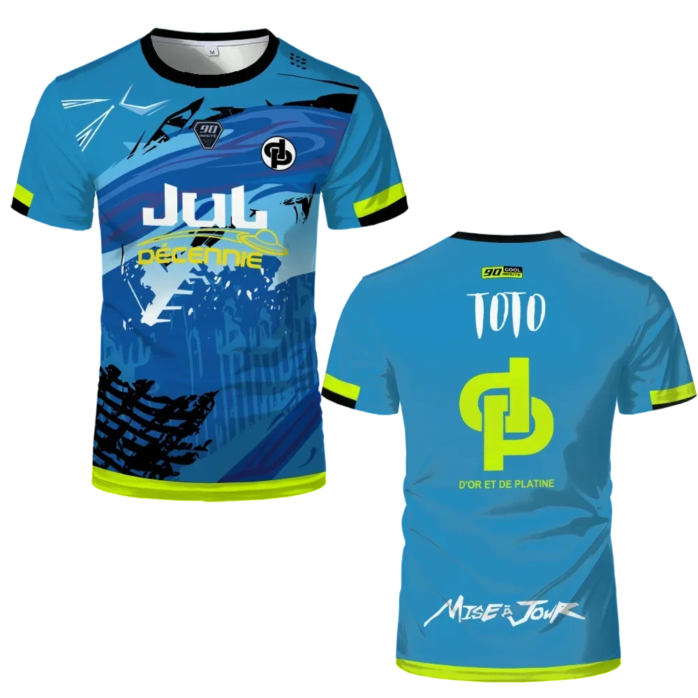 90 Minutes Series MM9 JUL Football Shirt Men's Summer Outdoor Sports Quick-drying Jersey Oversized Fitness Training T-shirt