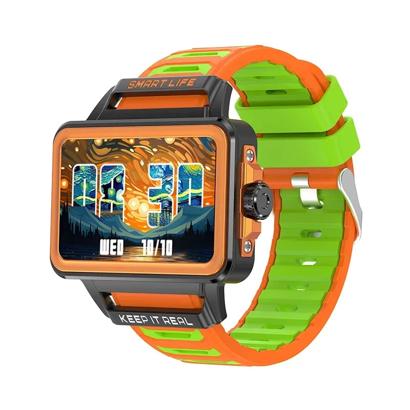Hip-Hop-Fashion-Persönlichkeit Smartwatch 1,57 Zoll HD-Bildschirm 24h Kontinuierliche Herzfrequenz Schlafmonitor Spiel Wasserdichte Smartwatch