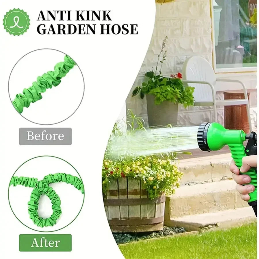 Tuyau magique extensible 25FT-200FT Conception légère Pistolet à 7 fonctions de pulvérisation d'eau Matériaux durables Outils d'arrosage pour la maison et le jardin
