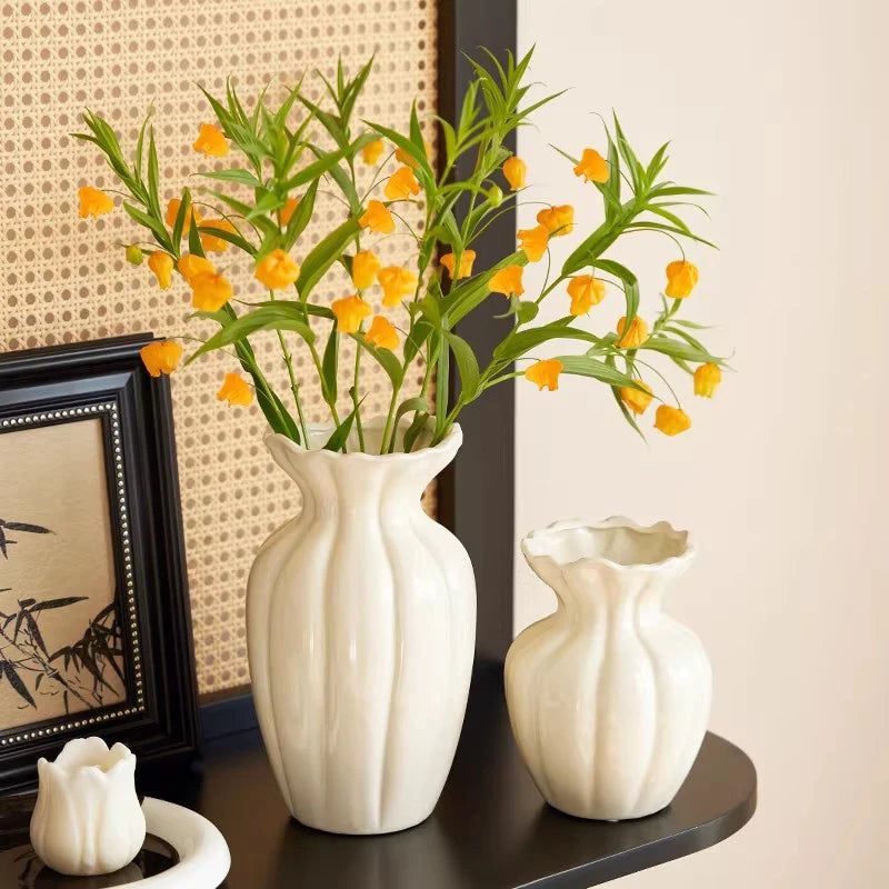Vase à fleurs en céramique, Centre de table décoratif, Vase esthétique, Vases pour plantes hydroponiques, Ornement de bureau, Décoration d'intérieur