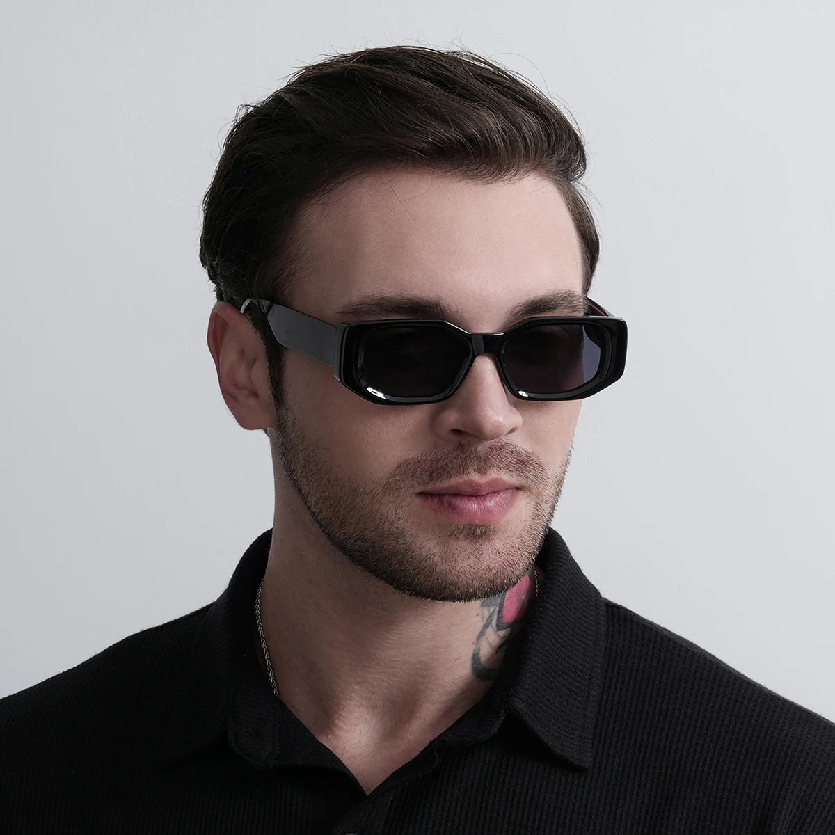Ruiao 2026 neue schwarze klassische Retro Designer Marken Sonnenbrille mit konkaver unregelmäßiger dicker Fassung für Damen und Herren