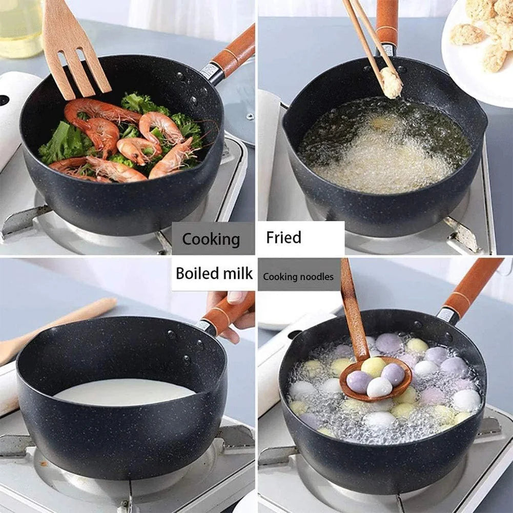 Marmite à huile chaude en fonte, casserole antiadhésive, pot à soupe avec bec verseur, casserole à lait, cuisson, chauffe-beurre, casserole de cuisine