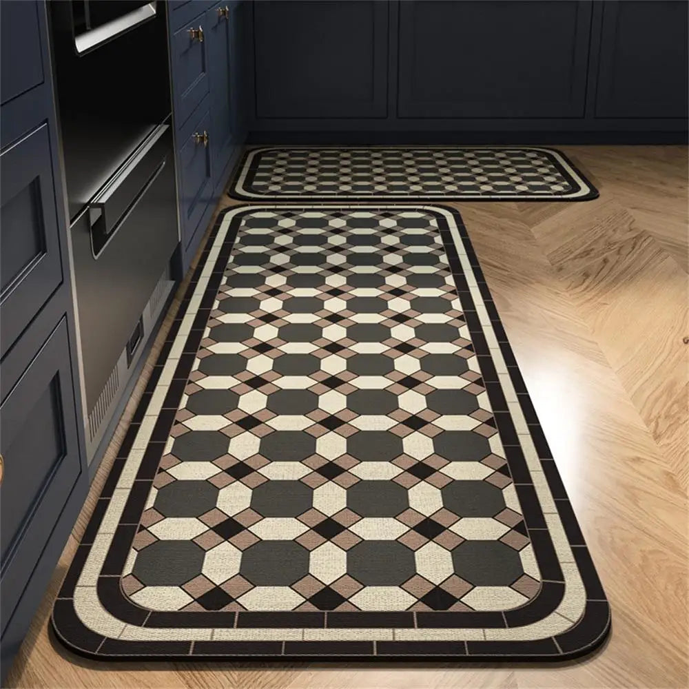 1 TAPIS de sol de cuisine imperméable, antidérapant, anti-saleté Tapis de pied Tapis de sol domestique Tapis long en velours cristal Tapis de porte 바닥 깔개