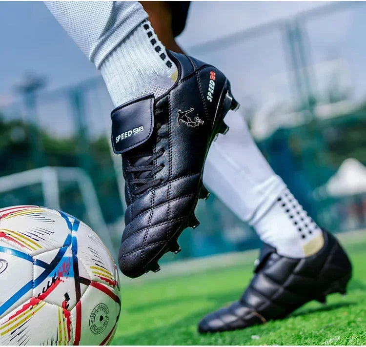 Chaussures de football homme crampons FG/TF, respirantes, professionnelles, pour gazon, antidérapantes, à crampons longs, pour entraînement adulte en futsal