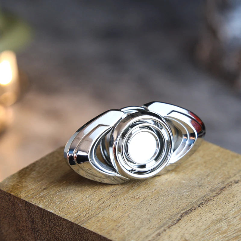 Two-leaf Stainless Steel Fidget Spinner Portable Hand Spinner Fun Fingertip Spinning Toy ADHD Focus Toy Fidget Toy Adults Gift