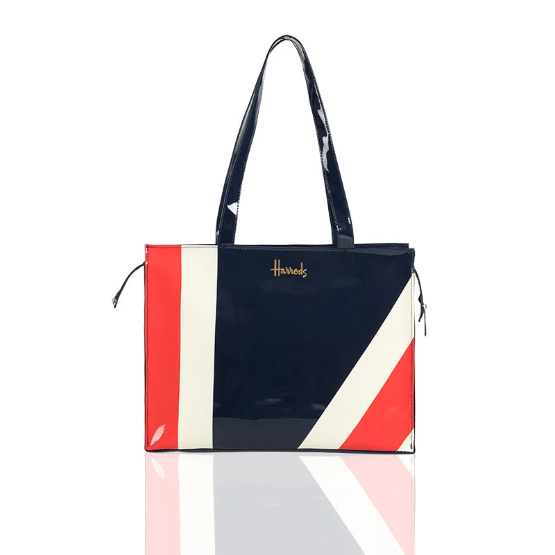 Horizontal Edition PVC Reusable Shopping Bag Eco-friendly London Lady Shopper Bag Large Capacity Waterproof Handbag Shoulder Bag
