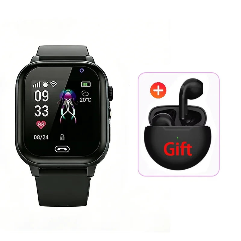 Montre intelligente pour enfants 5G GPS Localisation Appel vidéo Carte SIM SOS Caméra enfant Étanche Mise à niveau 2025 Pour garçons filles Ajouter des écouteurs