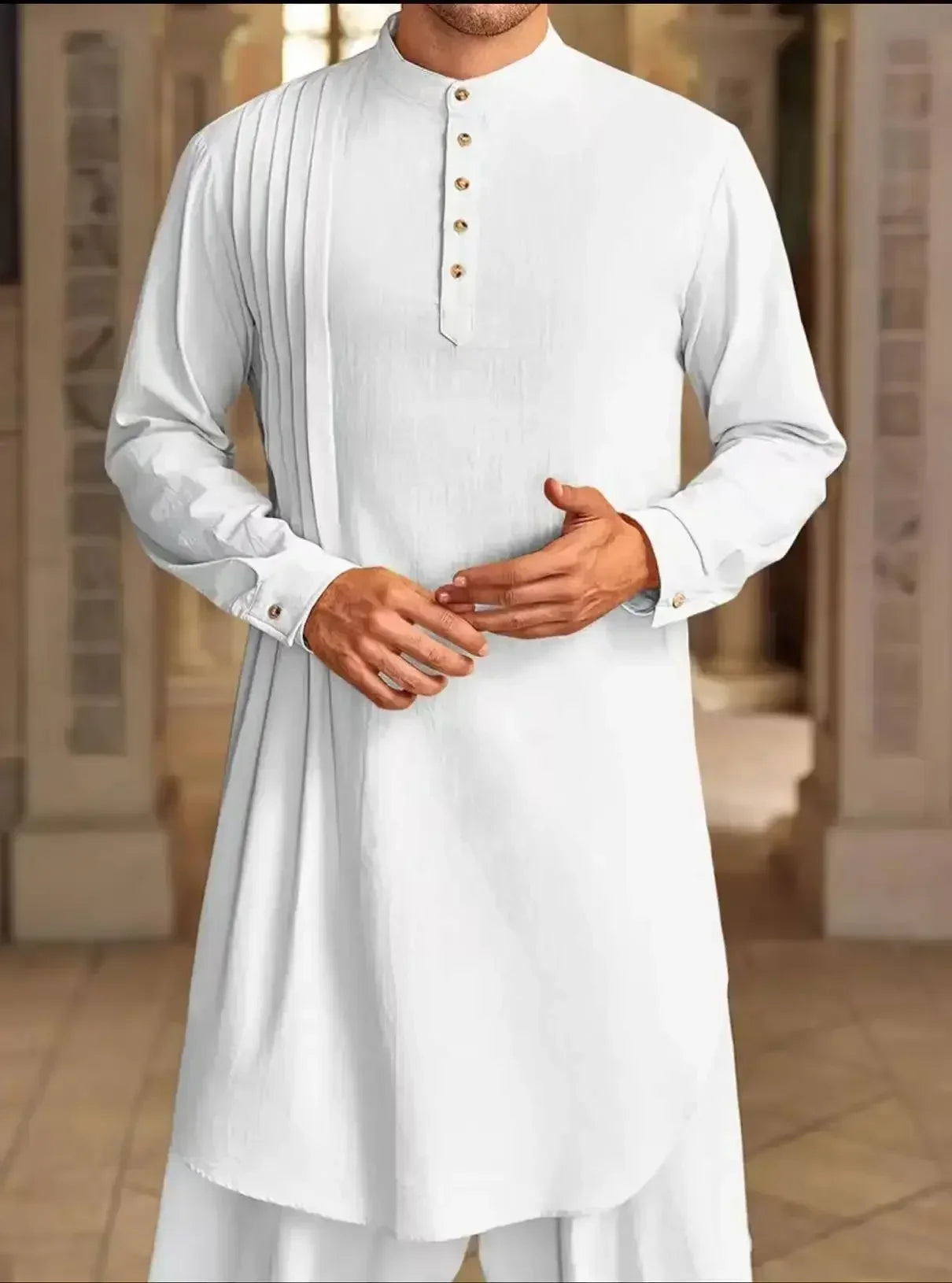 Chemise musulmane ample en coton pour homme du Moyen-Orient, arabe, malaisien, nouveauté 2025
