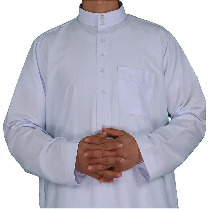 Islamische Kleidung Herren Langarm Locker Muslimische Männer Saudi-Arabien Pakistan Kurta Muslimische Kostüme Muslimisches Kleid Kaftan Thobe
