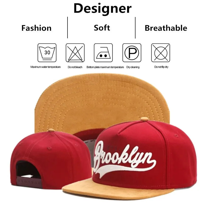 Casquettes de baseball décontractées unisexes Brooklyn brodées Hip-hop réglables pour l'extérieur Chapeau de soleil