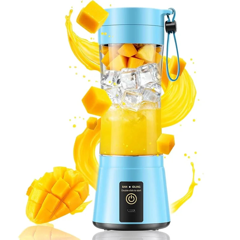 Mini-mixeur de jus domestique 380 ml, presse-agrumes électrique USB rechargeable, mixeur à smoothies portable pour pique-nique en extérieur