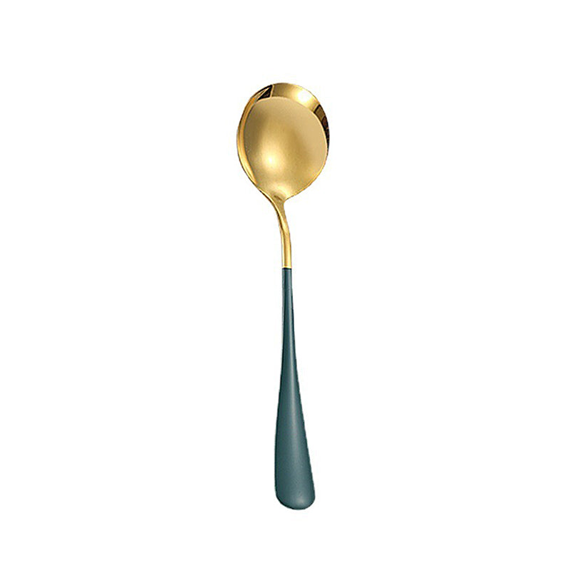 1 Pc Stainless Steel Korea Soup Spoons Home Kitchen Ladle Capacity Gold Silver Mirror Polished Flatware For Coffee Tableware