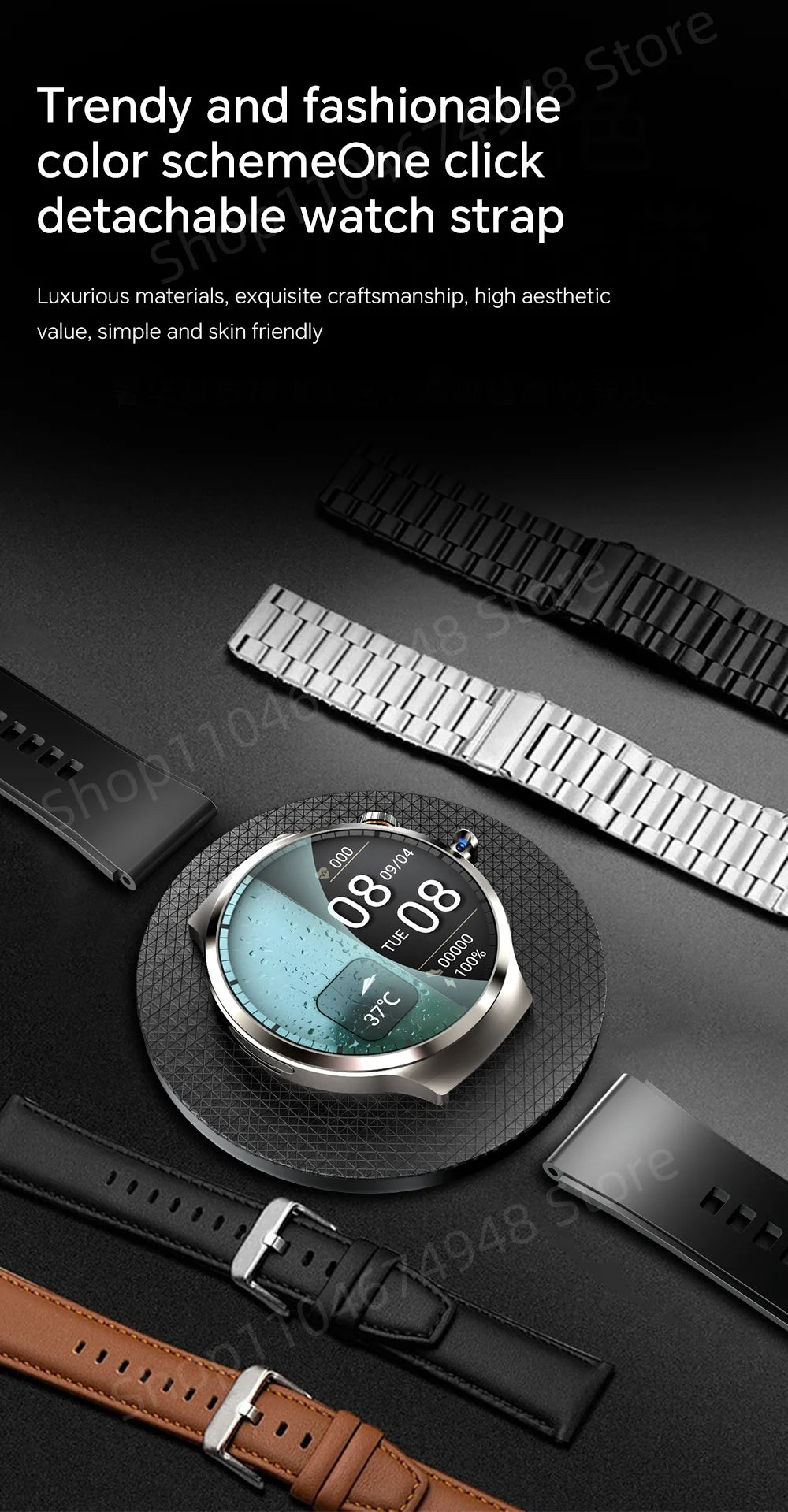 Montre intelligente 4G/5G Full Netcom 1,98 pouces Amoled avec caméra rotative à 210°, Android 13.0, double système GPS, batterie 1900 mAh