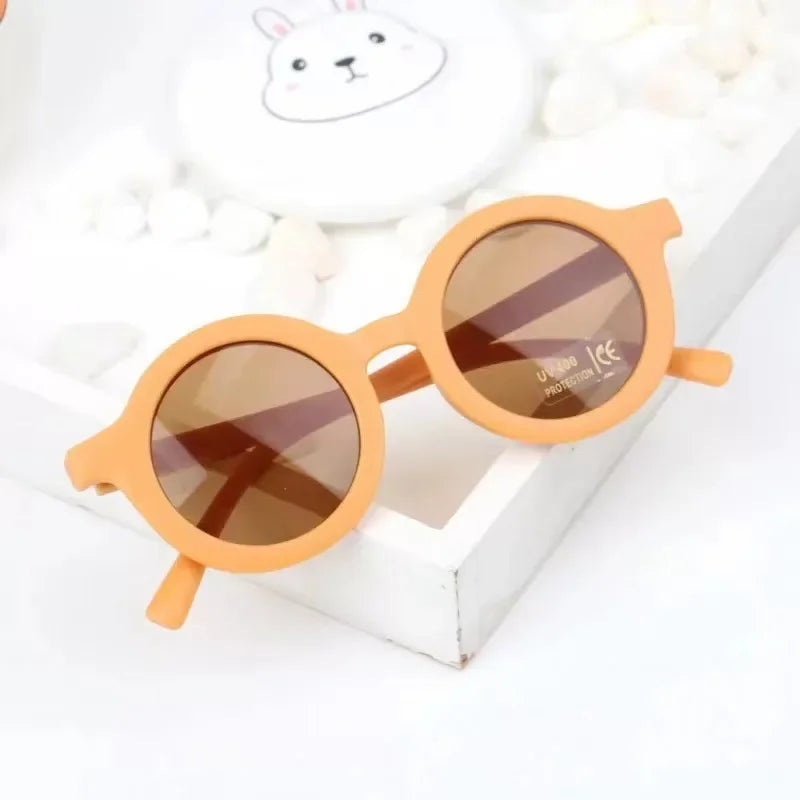 Accessoires pour bébé Nouvelle Lunettes de soleil Rétro pour bébé Couleur unie Anti-ultraviolets Lunettes rondes pour enfants UV400