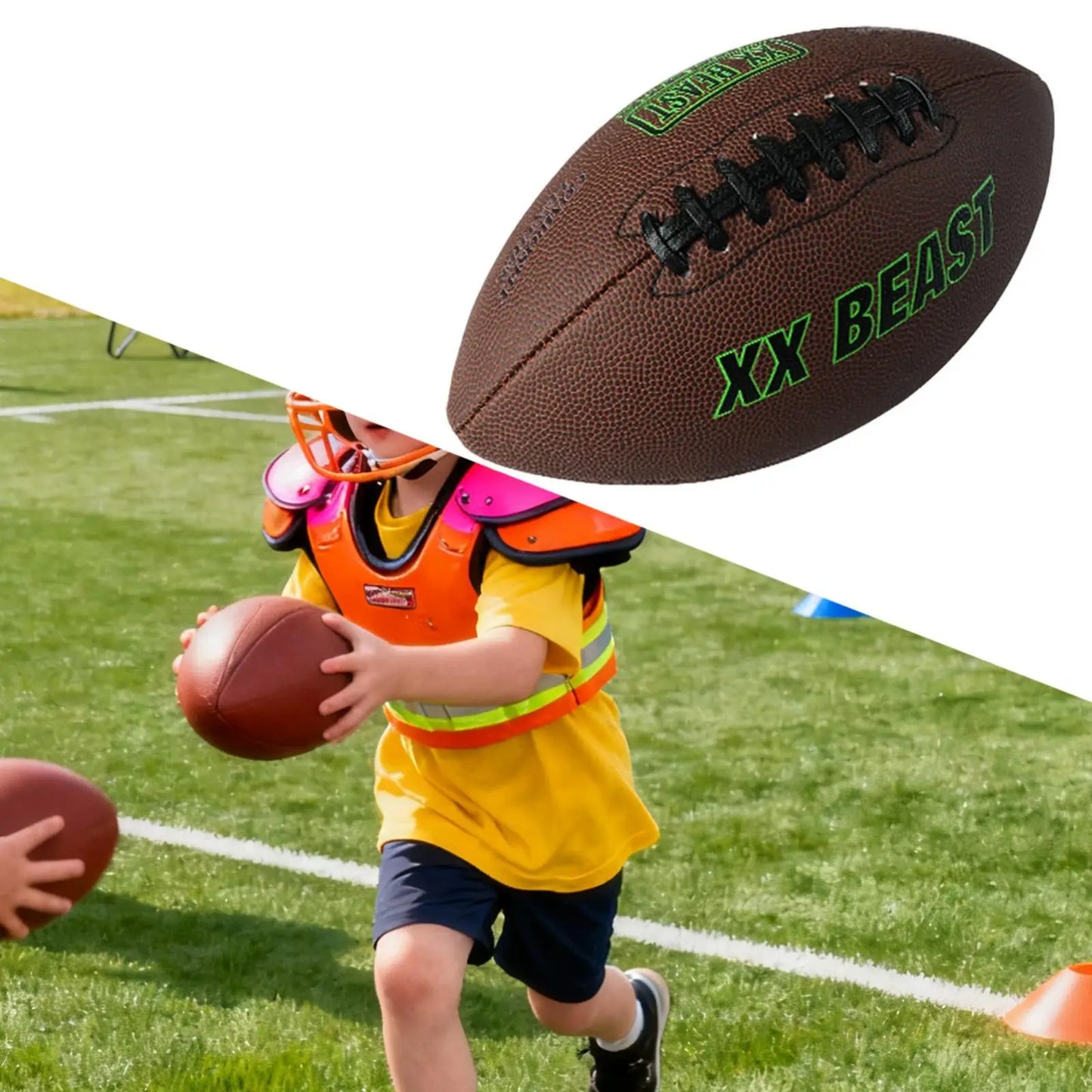 Ballon de rugby antidérapant, équipement de jeu récréatif, cadeau, entraînement intérieur et extérieur, résistant à l'usure pour le jeu, l'équipe, la fête, la salle de sport, Noël