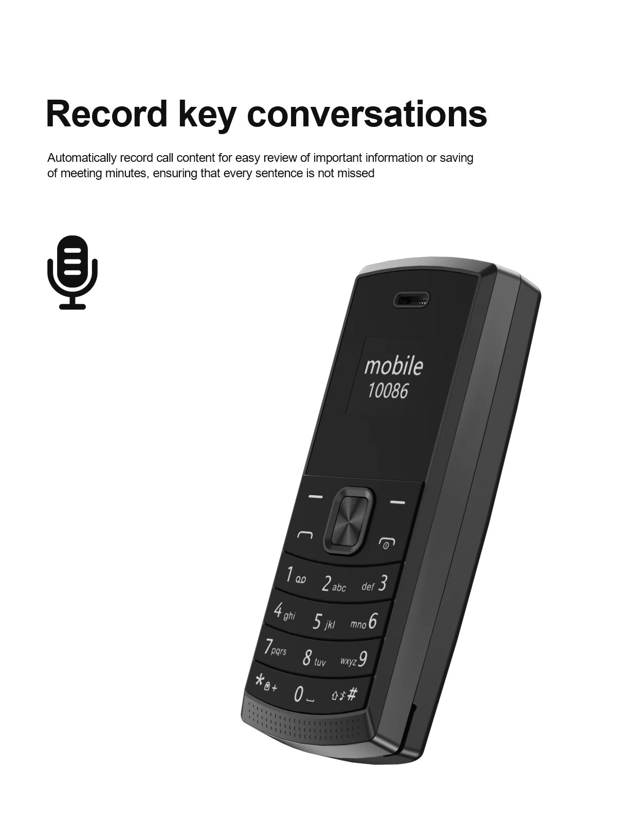 SERVO BM01 Mini Handy Magische Stimme Kurzwahl Bluetooth-Einwahl Anrufaufnahme 2 SIM Standby 2G GSM Kleines Ersatzhandy