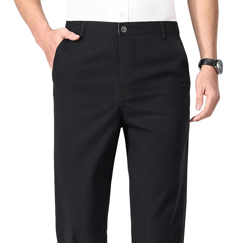 Pantalon Chino Homme Décontracté habillé, Pantalon de Travail Printemps Été Automne, Léger et Confortable avec Poches
