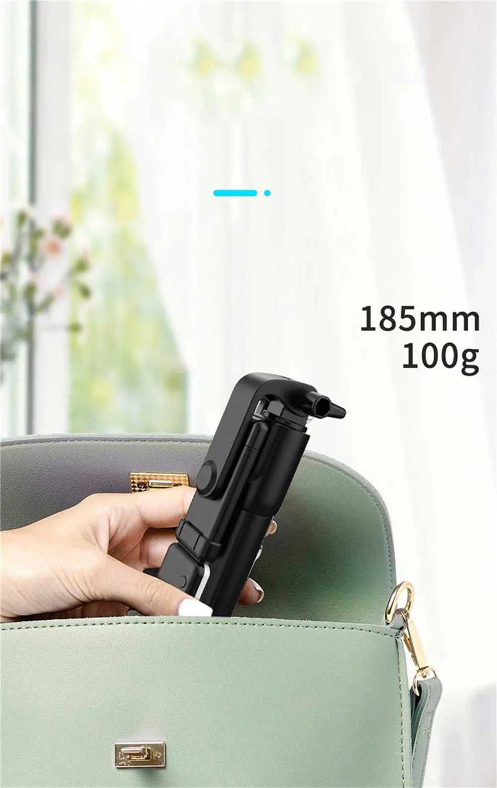 Trépied perche à selfie pour téléphone portable avec télécommande Bluetooth et anneau lumineux pour téléphone