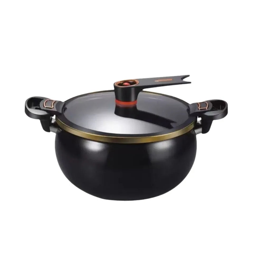 Marmite à micro-pression 7 L, antiadhésive, universelle, couvercle visible, grande capacité, compatible cuisinière à induction