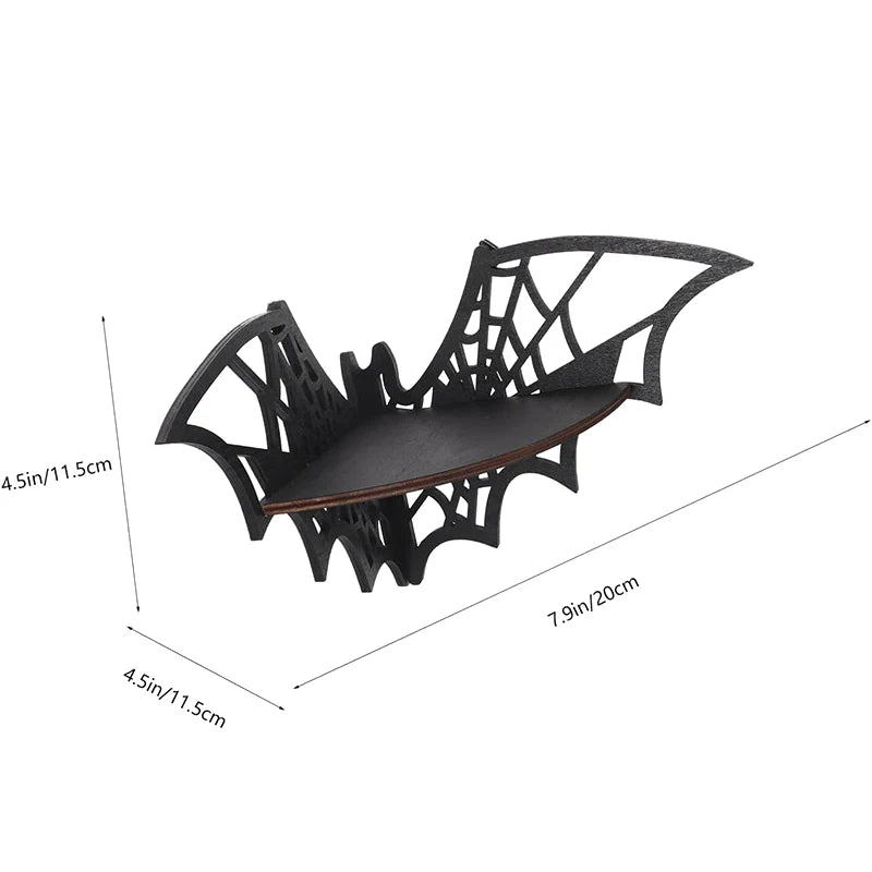 Fledermaus-Eckregale, Holz, schwebend, Fledermaus-Wandeckregale, gotisches Schmuckregal, Halloween-Dekorationsregal für Zuhause