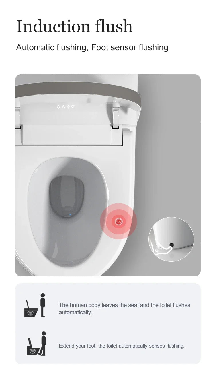 Smart Toilet, Inodoros Inteligente Ferngesteuertes automatisches WC mit elektrischer Spülung, Bidet, einteiliges intelligentes Becken