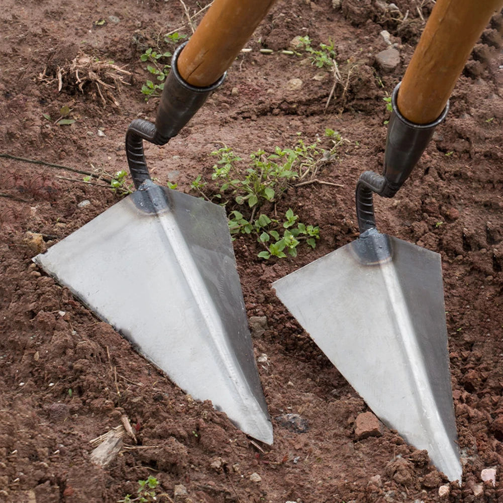 Small Tip Hoe Triangle Plowing Hoe Agricultural Land Turning Loose Soil Hoe Hand Plow/Manual Plough Rake Hoe Garden Tools