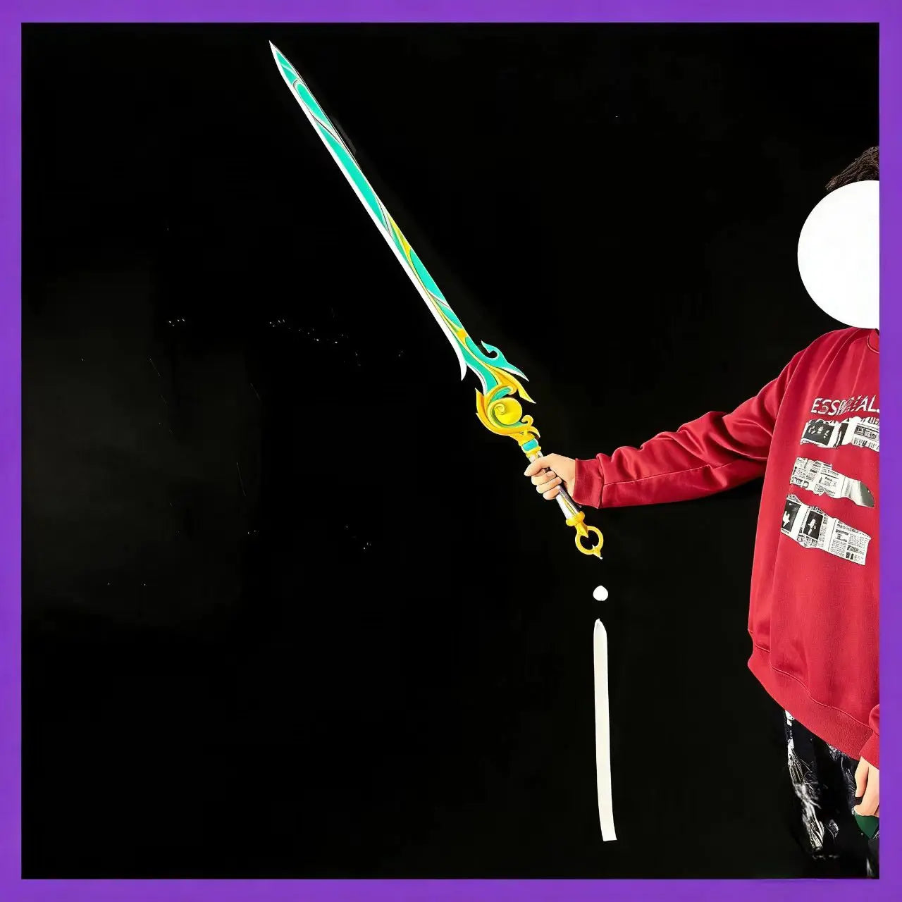 ZIBAI Cosplay Schwert Weißes Pferd Länge 118CM Waffen Spiel Genshin Impact Cosplay Requisite Halloween Weihnachtsfeier Kostümzubehör