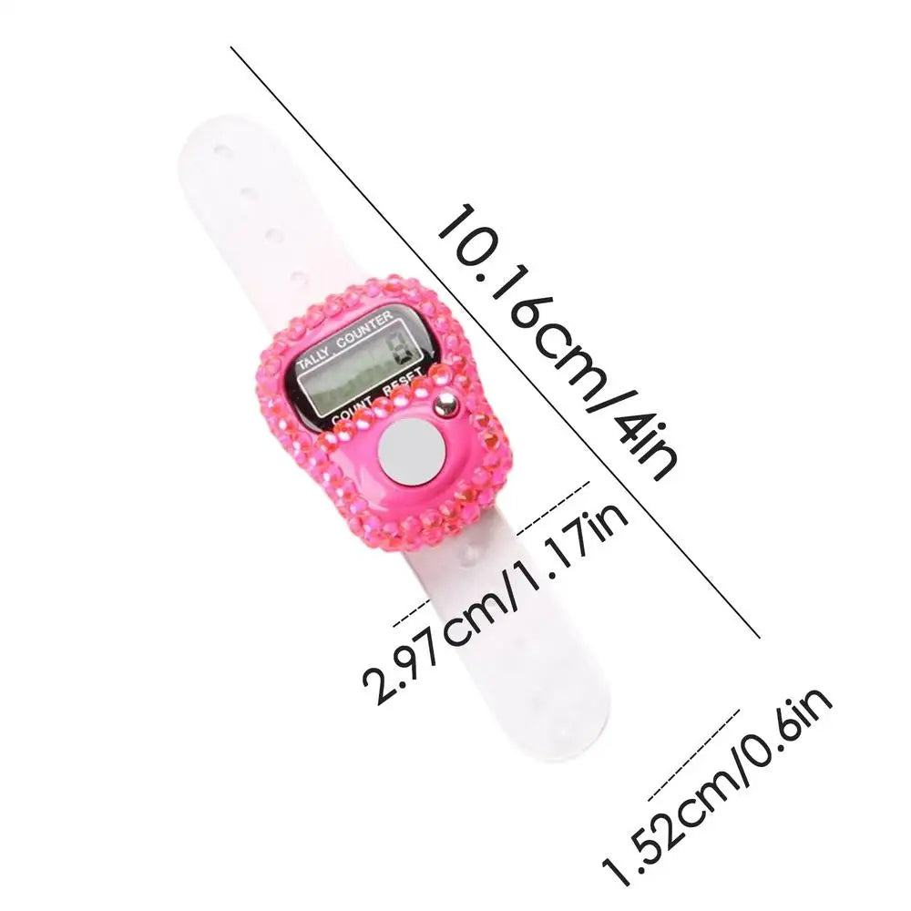 1pc Digital Finger Ring Counter with LCD Resettable Electronic Islamic Tasbih Prayer Counter Adjustable Tally Clicker for Sports