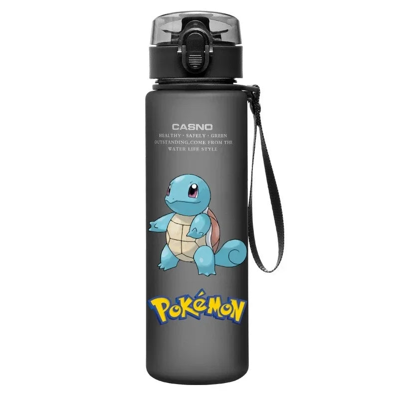 560ML Pokémon Wasserbecher Pikachu Mewtu Gengar Tragbare Plastik-Cartoon-Outdoor-Sport-Großraum-Reise-Wander-Wasserflasche