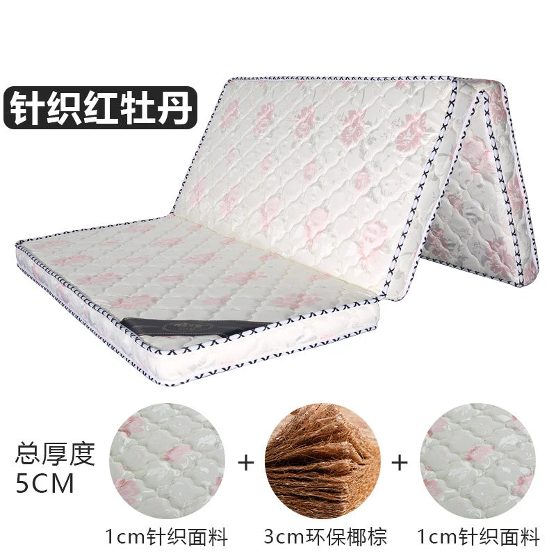 Natural coconut palm mattress pad 1.8m 1.5m soft and hard coir palm folding mattress children's mattress 100% natural coir mats