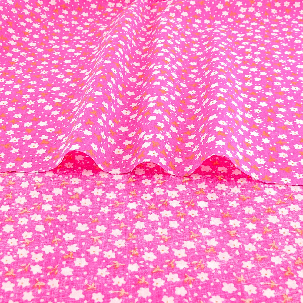 Schöner frischer rot bedruckter Stoff mit Blumenmustern, dünner Stoff aus 100 % Baumwolle, Patchwork für DIY-Bastelarbeiten, Heimtextilien, Meterware