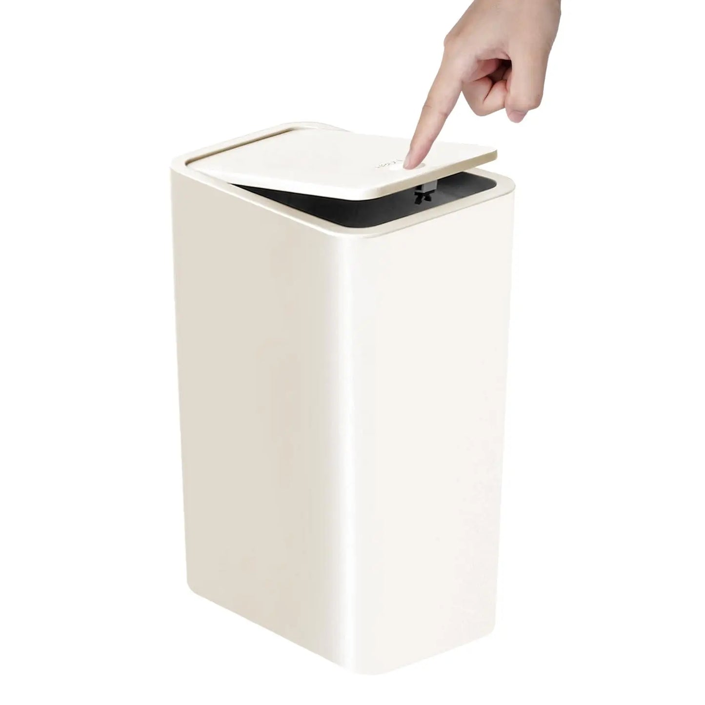 Badezimmer Mülleimer-10L Kleiner Mülleimer mit Druckdeckel für Toilette, Schlafzimmer, Wohnzimmer – Kunststoff-Abfalleimer mit Pop-up-Deckel